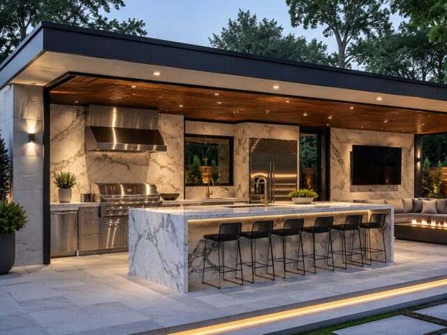 Why A Marble Outdoor Kitchen Is Great For Summer Parties